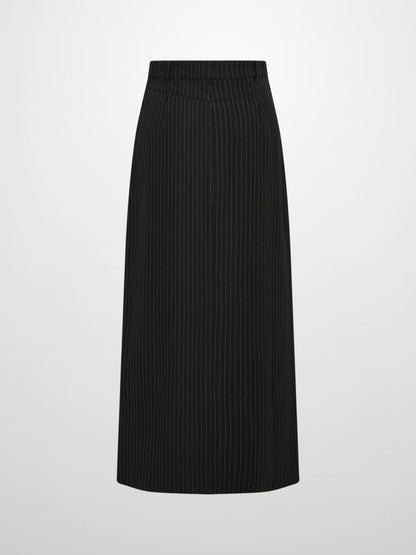 Front Pocket Button Skirt - Black