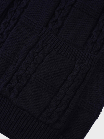 Cable Design Cardigan-Navy