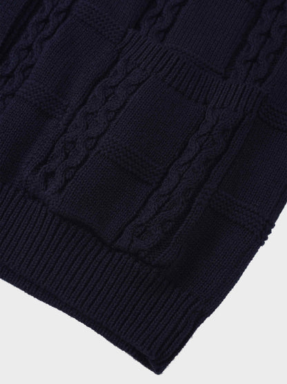 Cable Design Cardigan-Navy