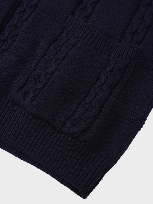 Cable Design Cardigan-Navy