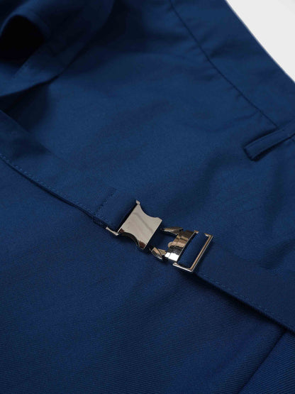 Pencil Pleat Combo Skirt-Blue