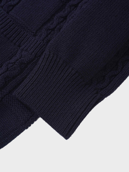 Cable Design Cardigan-Navy