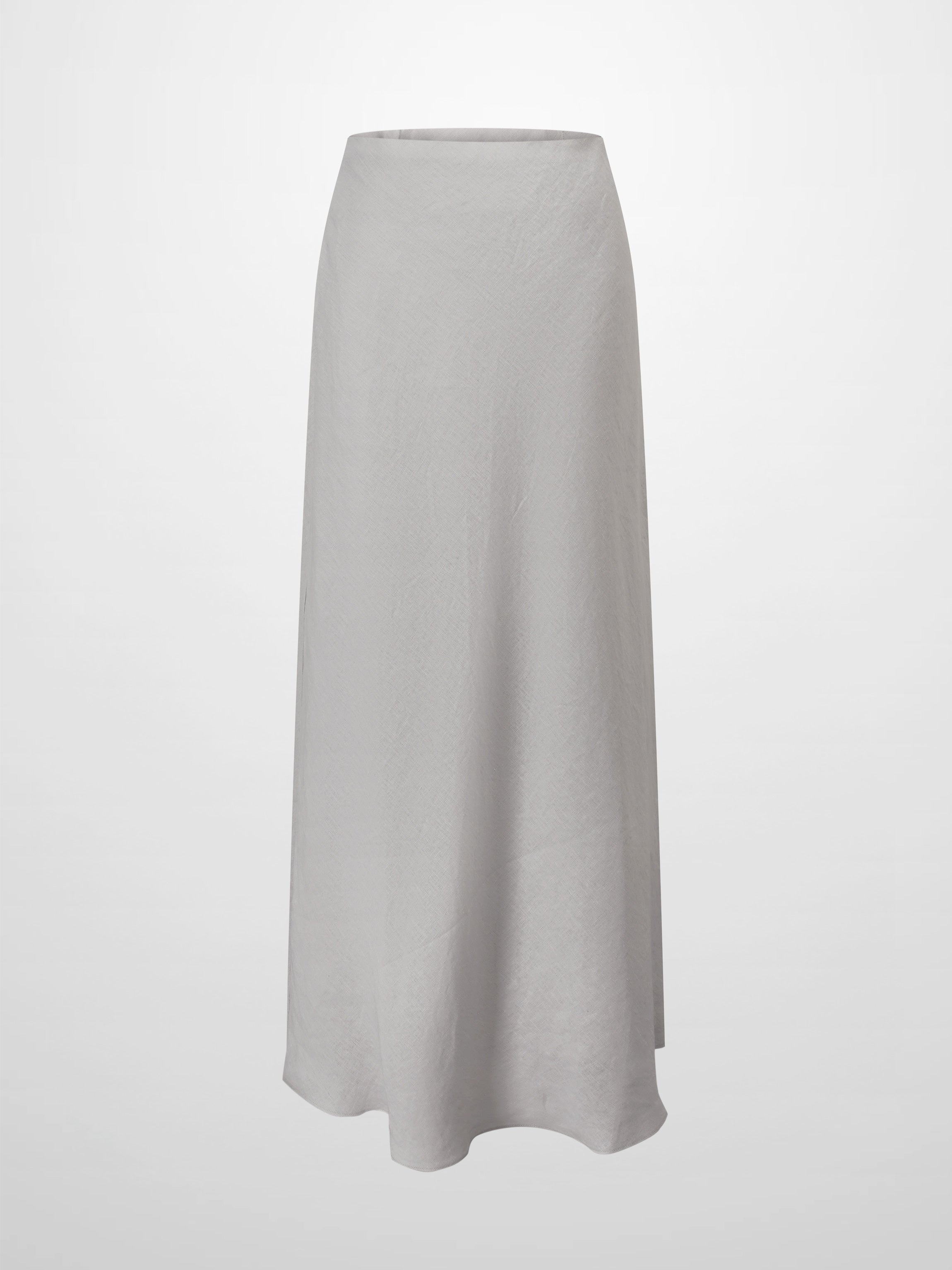 Linen Slip Skirt-Grey
