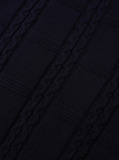 Cable Design Cardigan-Navy