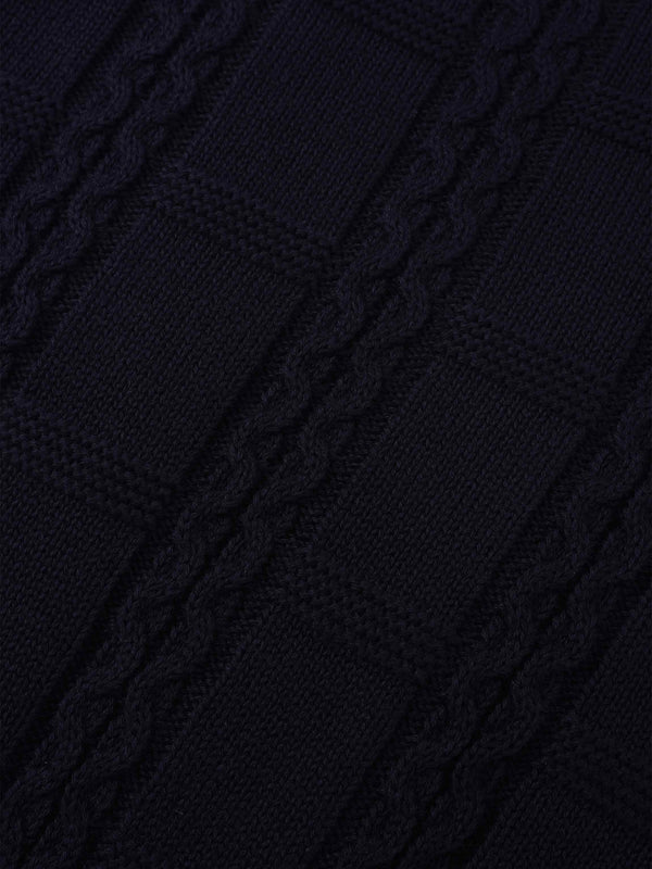 Cable Design Cardigan-Navy