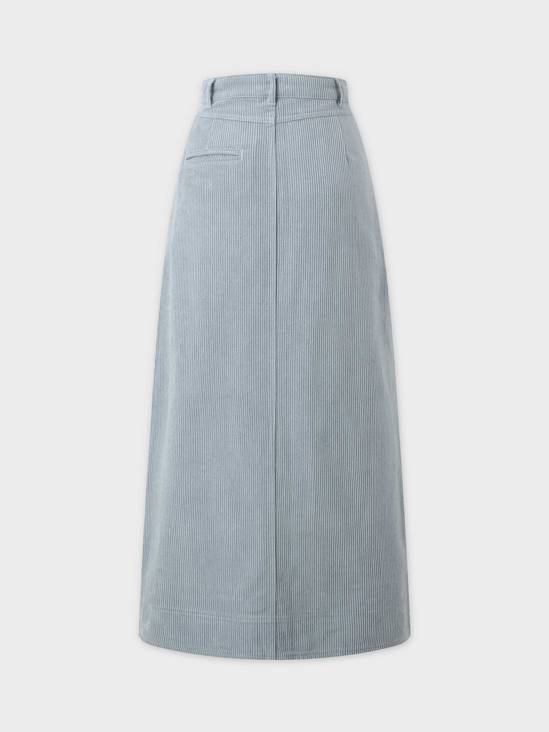 Straight Pocket Skirt-Ocean Blue