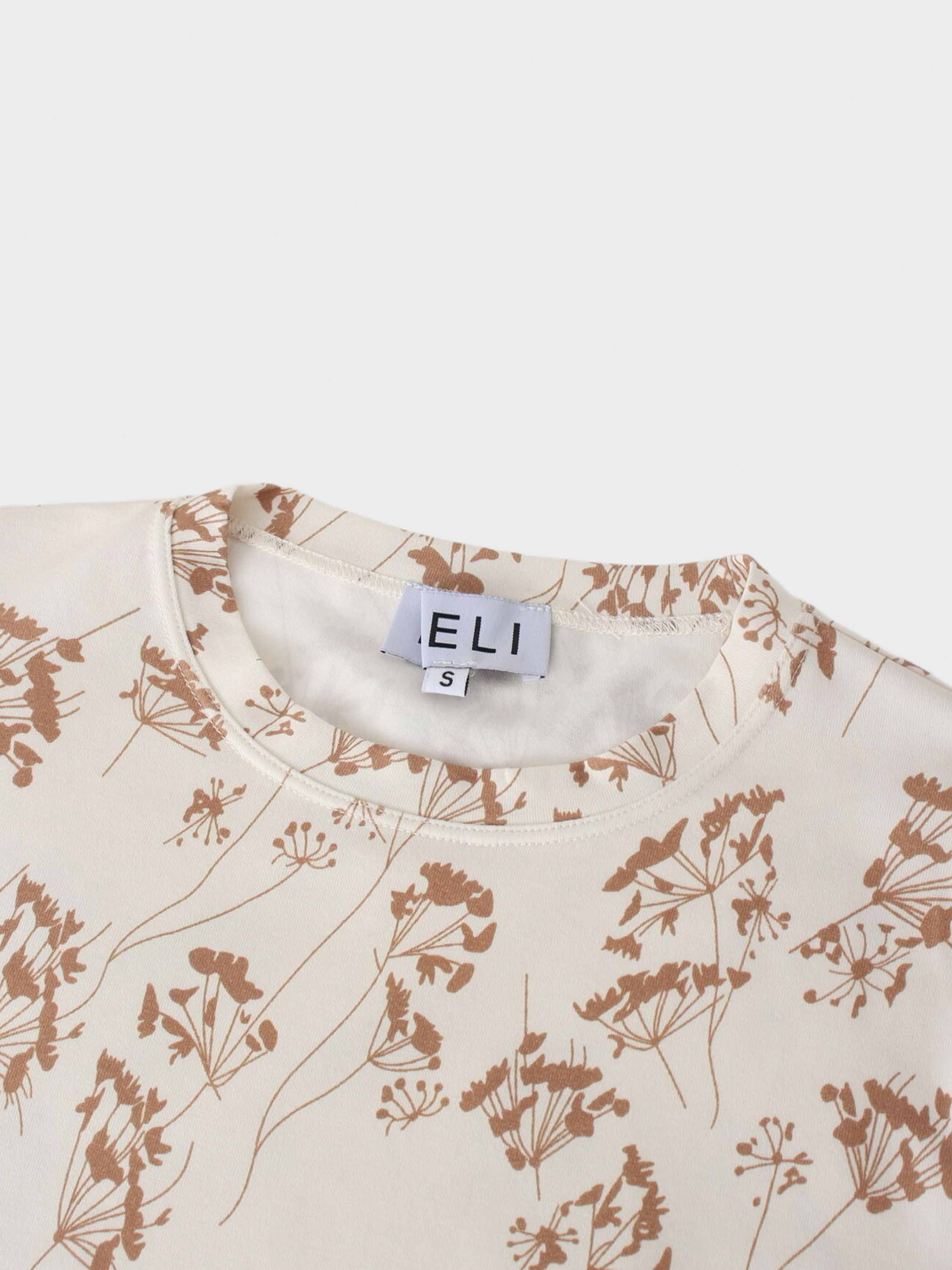 Printed Modal Tee-Tan Branches