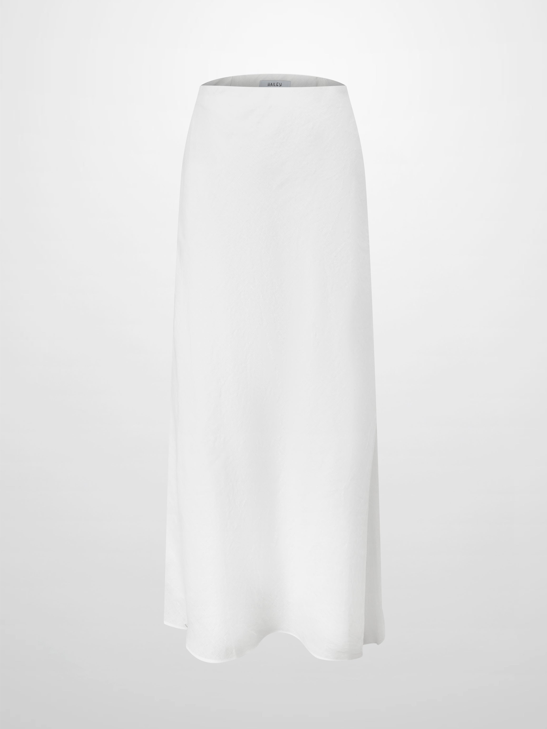 Linen Slip Skirt-White