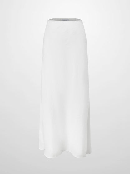 Linen Slip Skirt-White