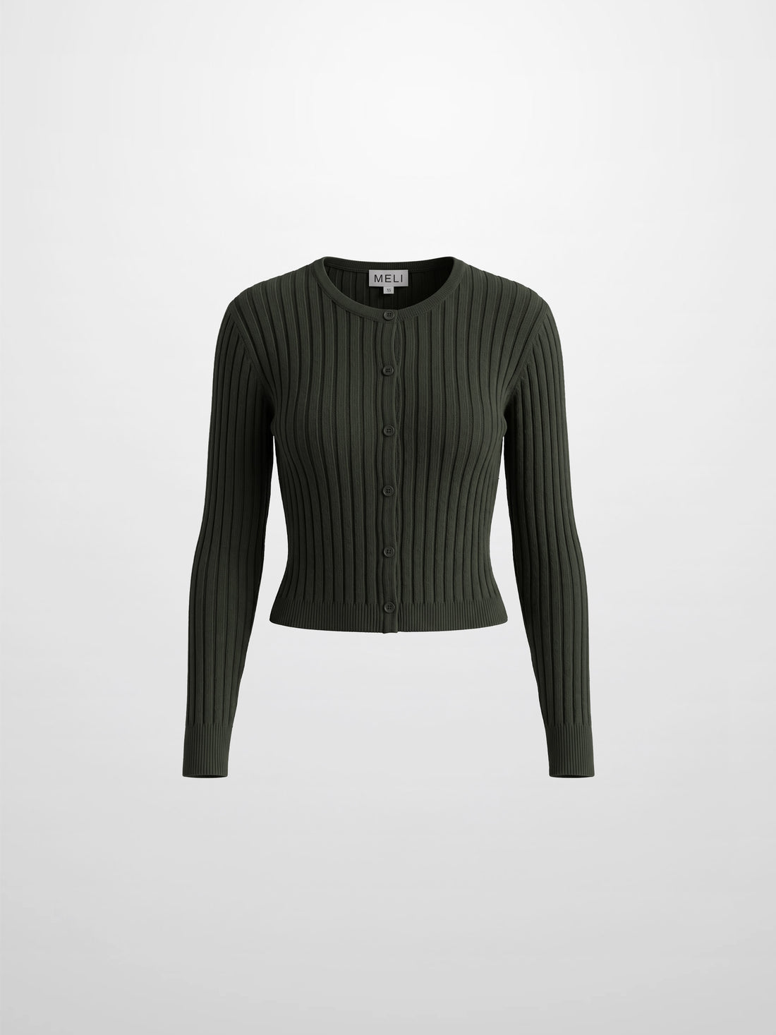 Lightweight Ribbed Cardigan 17" - Green