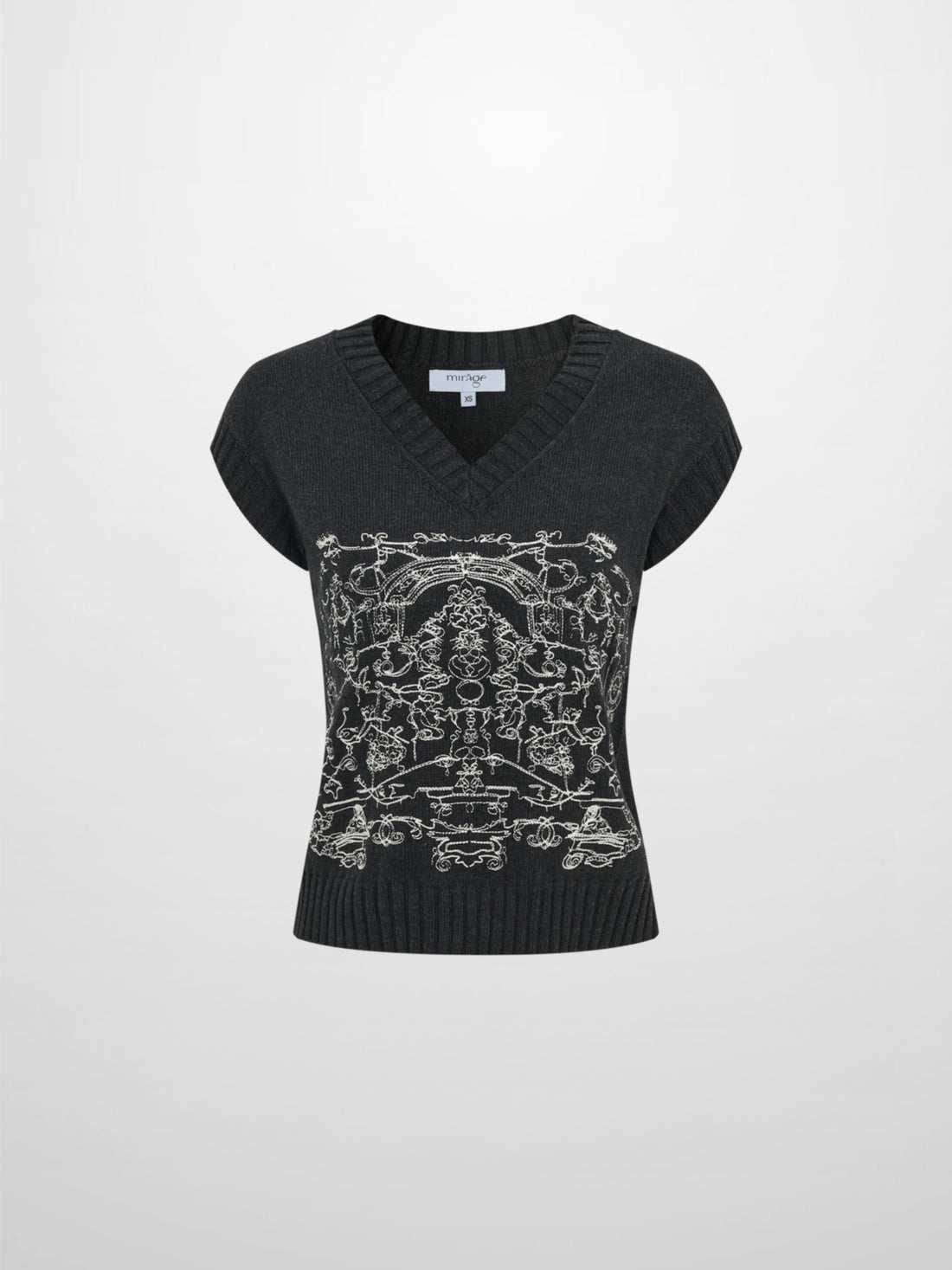 Embroidered Vest - Grey