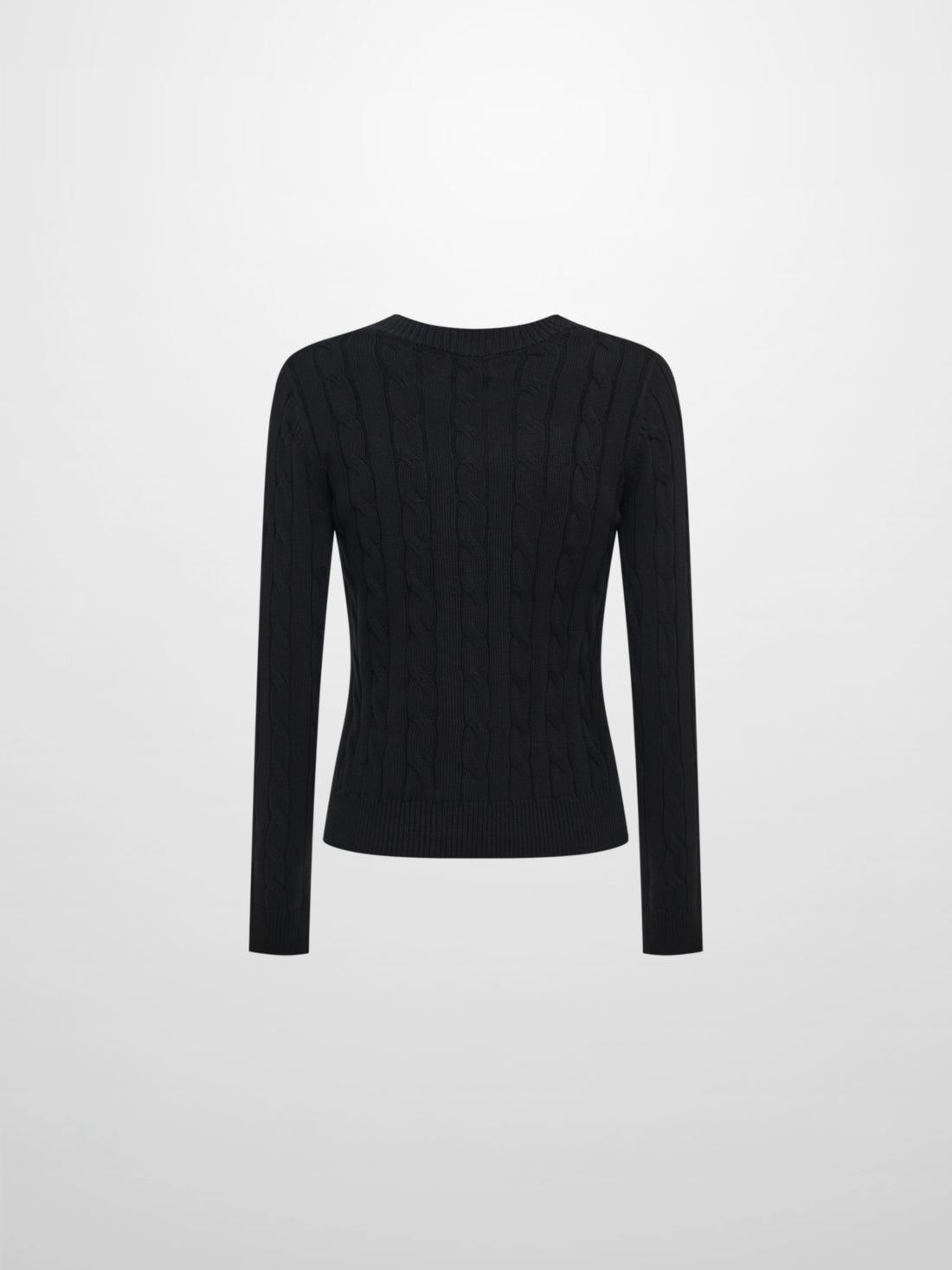 Embossed Cable Sweater - Black