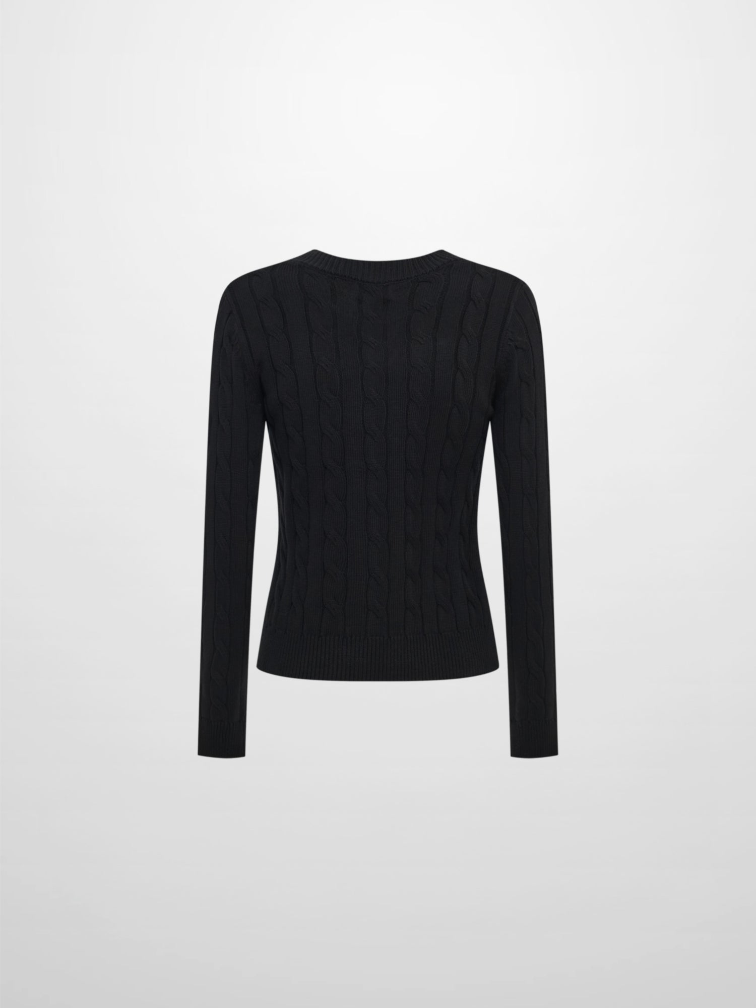 Embossed Cable Sweater - Black