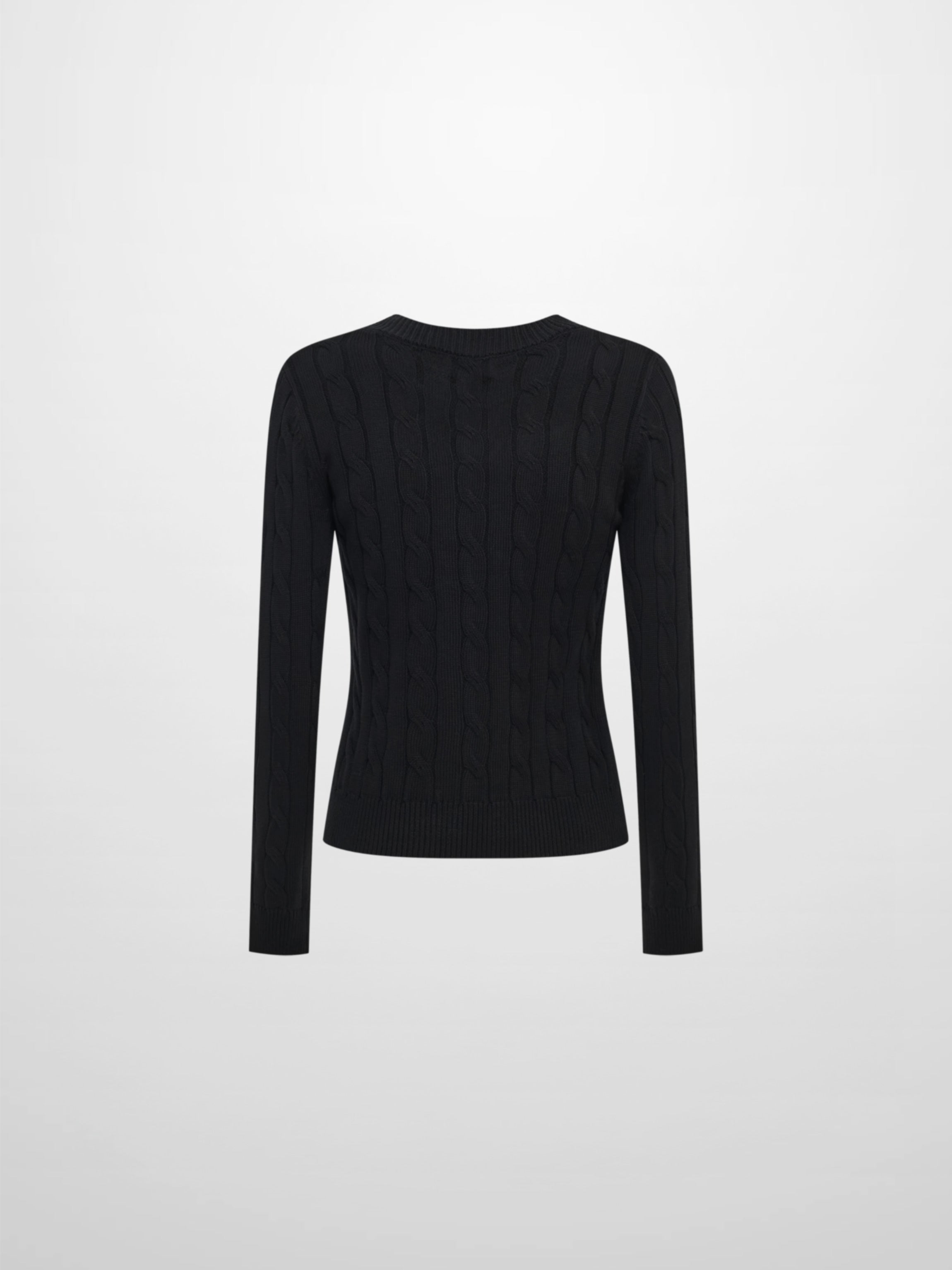 Embossed Cable Sweater - Black