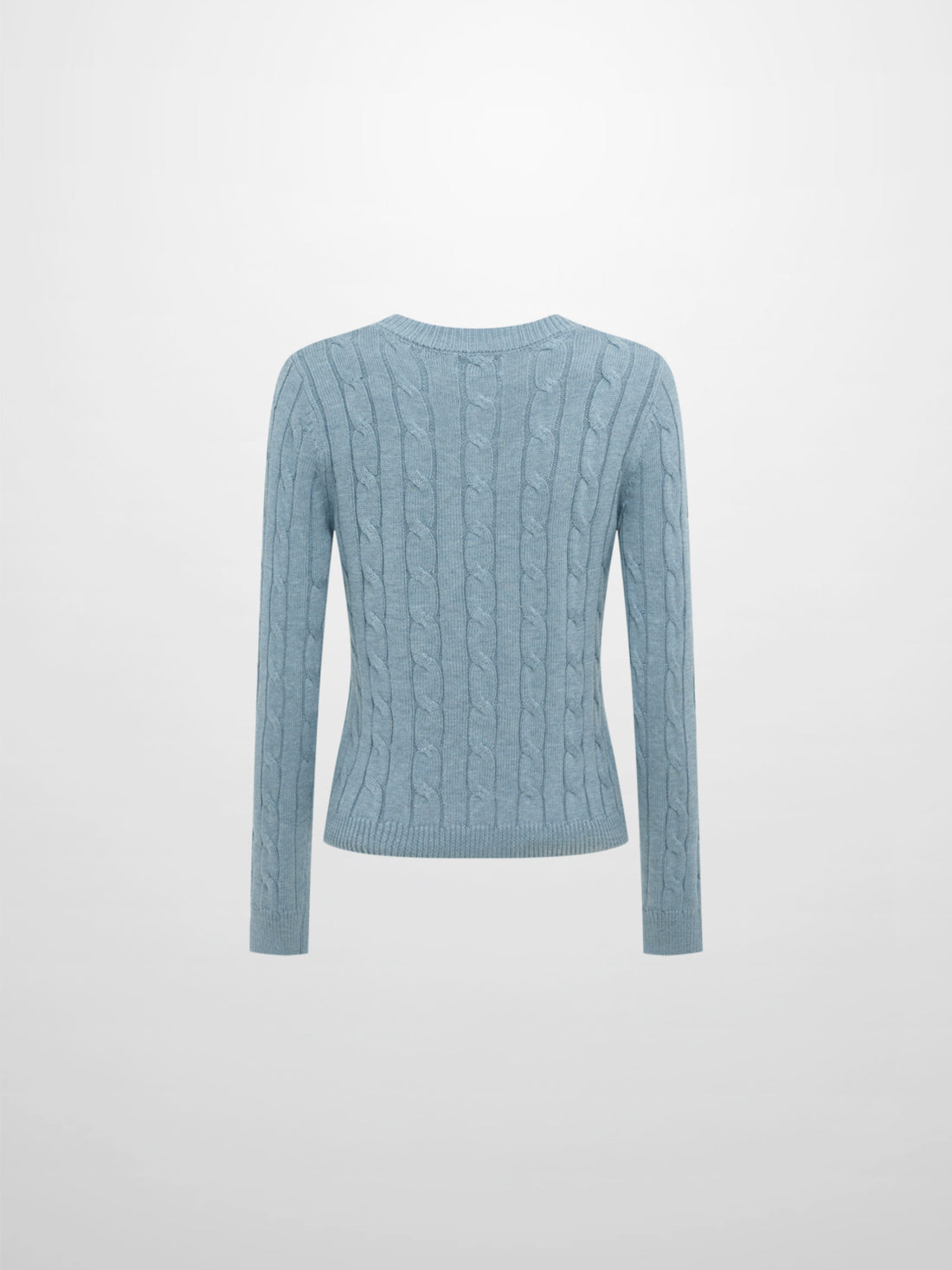 Embossed Cable Sweater - Heathered Blue