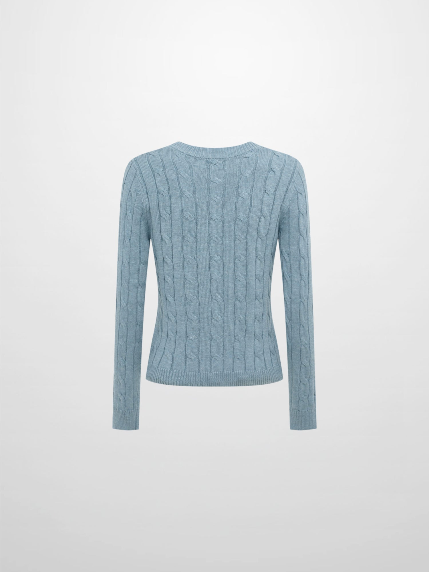 Embossed Cable Sweater - Heathered Blue