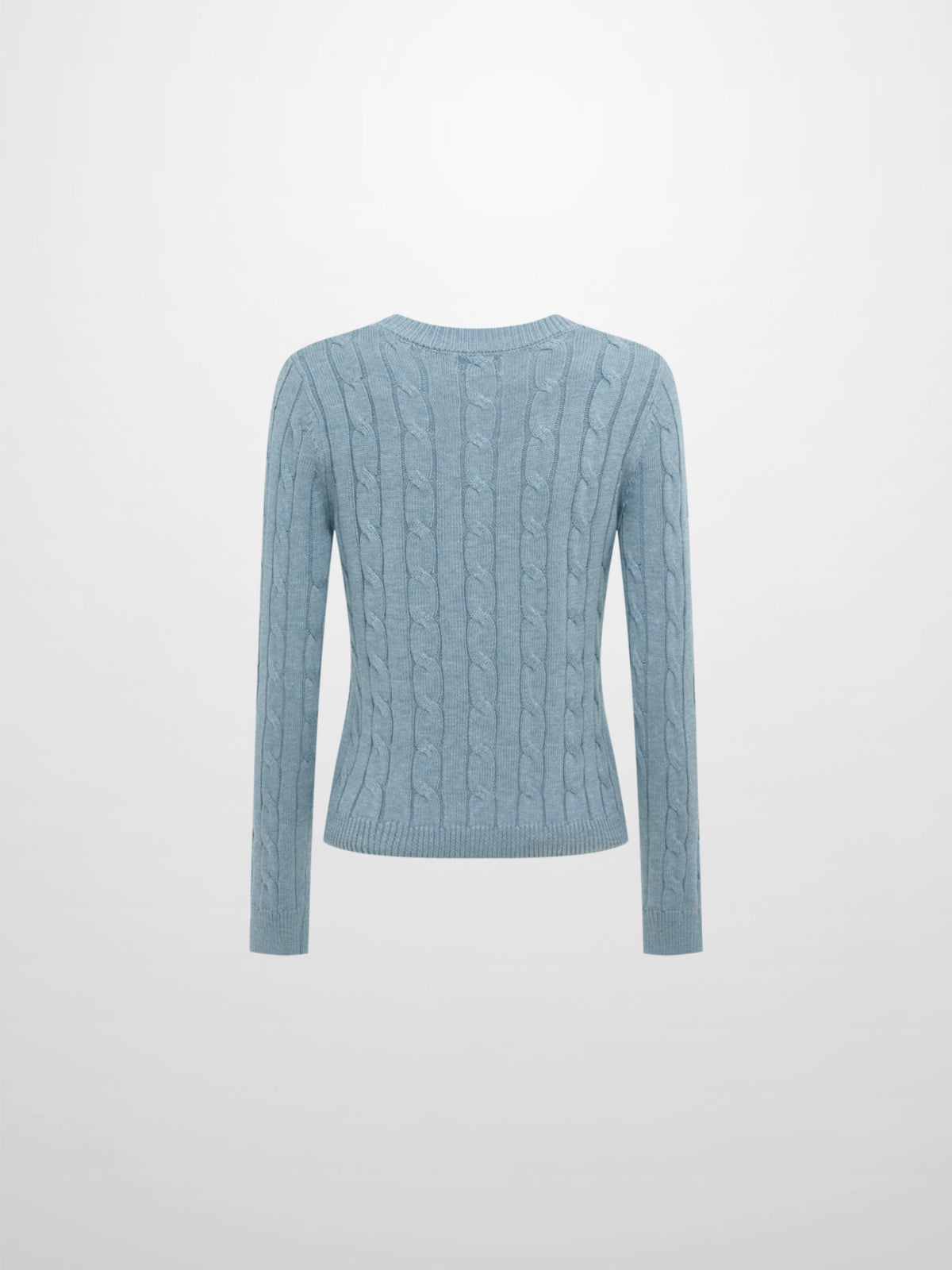 Embossed Cable Sweater - Heathered Blue