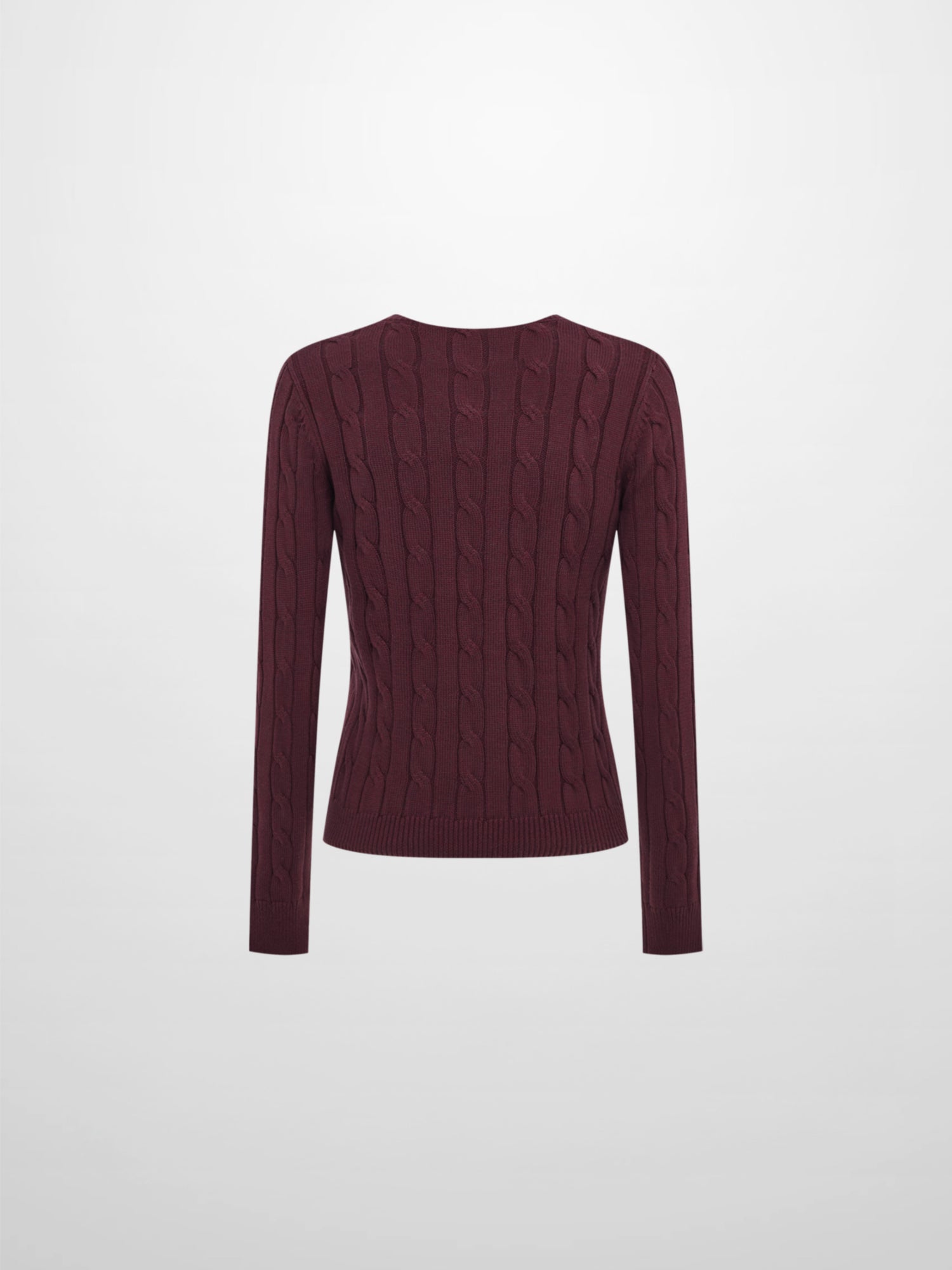 Embossed Cable Sweater - Burgundy