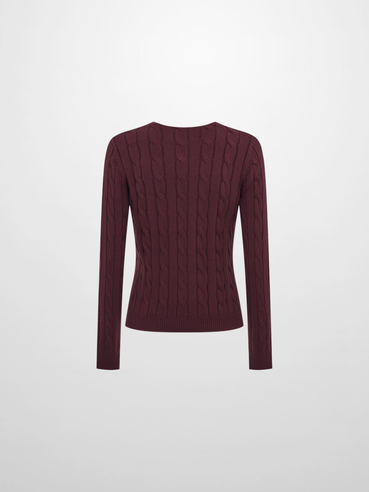 Embossed Cable Sweater - Burgundy