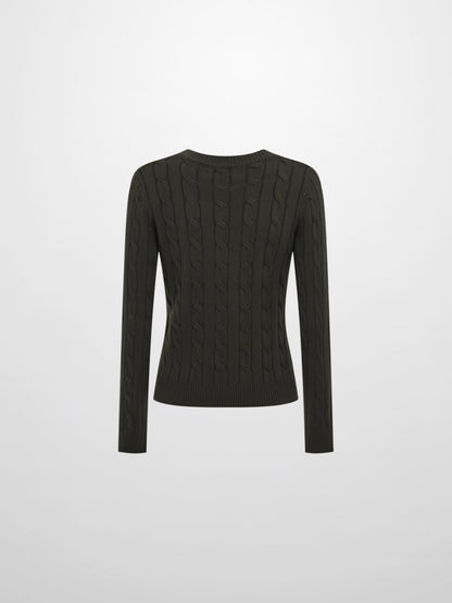Embossed Cable Sweater - Green