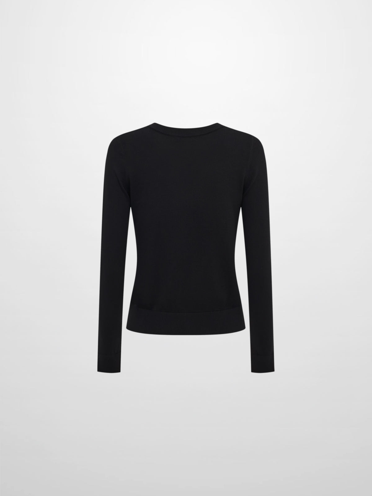Eyelet Knit Trim Cardigan - Black