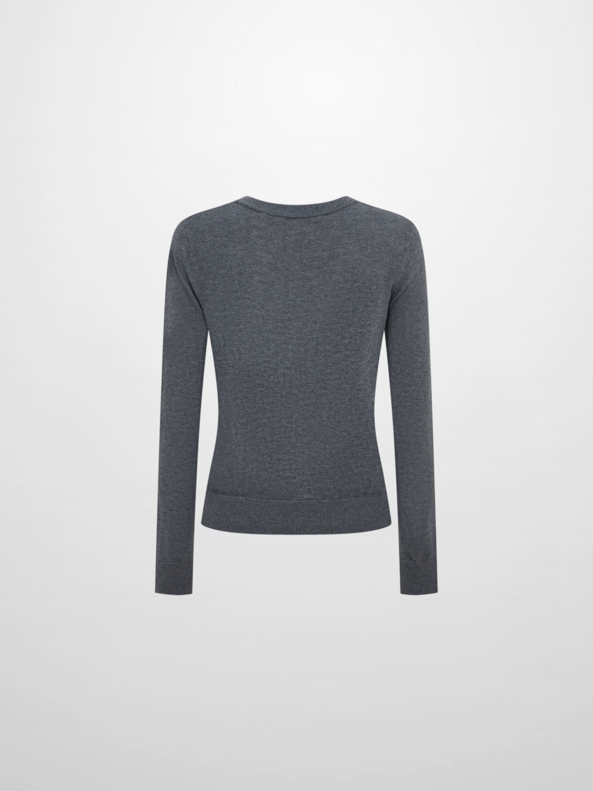 Eyelet Knit Trim Cardigan - Grey