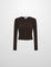 SILKKNIT RIBBED CARDIGAN BROWN