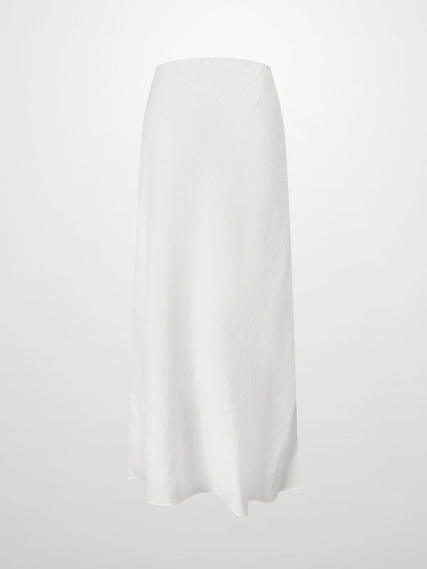 Linen Slip Skirt-White