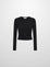SILKKNIT RIBBED CARDIGAN BLACK