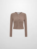 Silk Knit Ribbed Cardigan 17