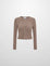 SILKKNIT RIBBED CARDIGAN WARM TAUPE