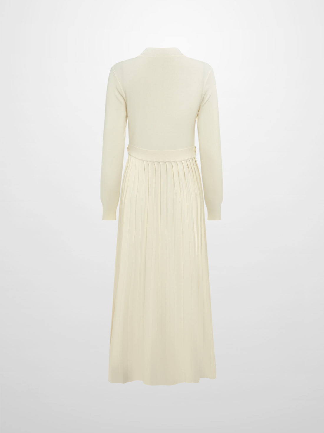 Side Buckle Knit Dress - Cream