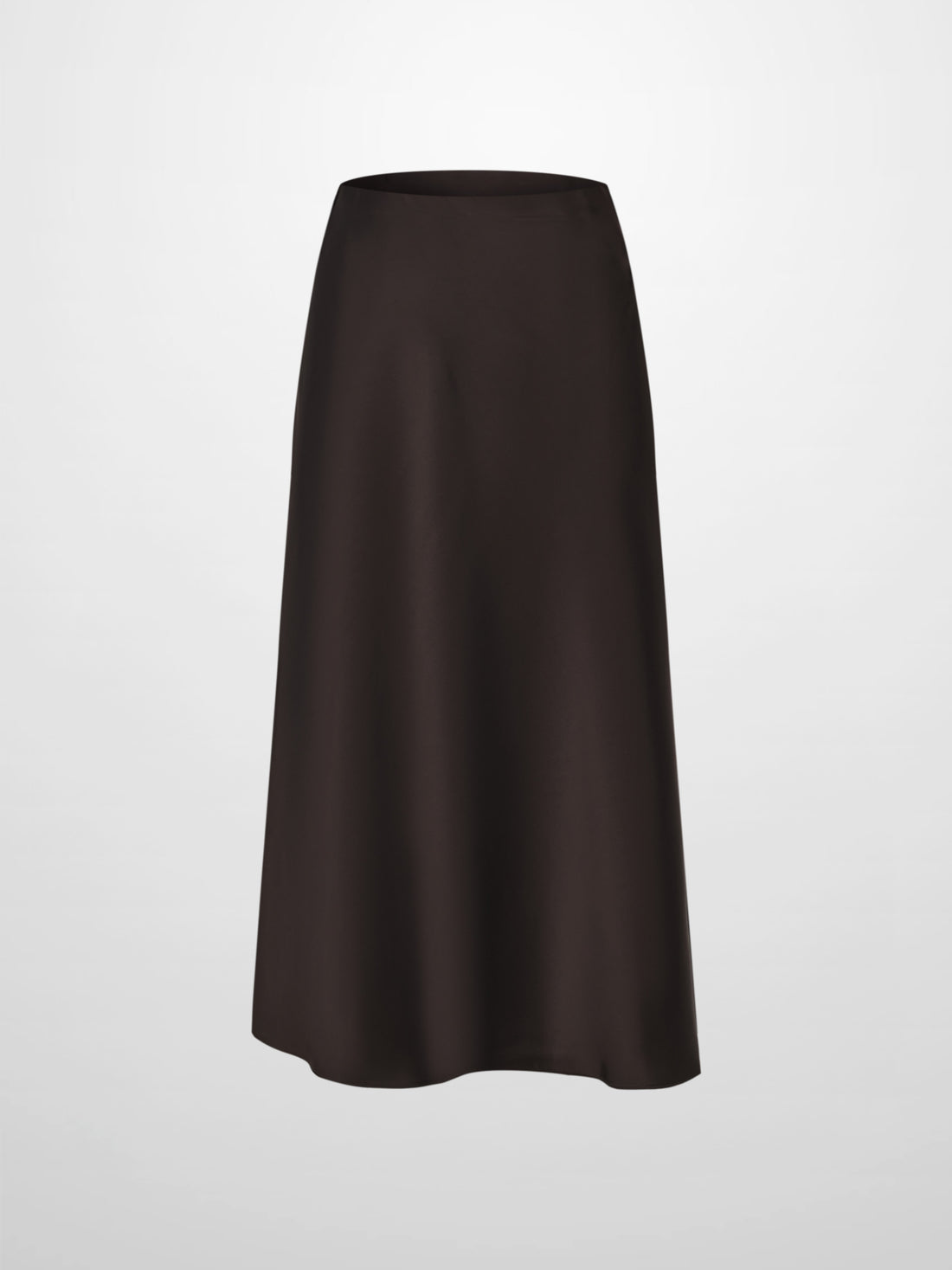 Solid Faux Satin Slip Skirt -  Rich Brown
