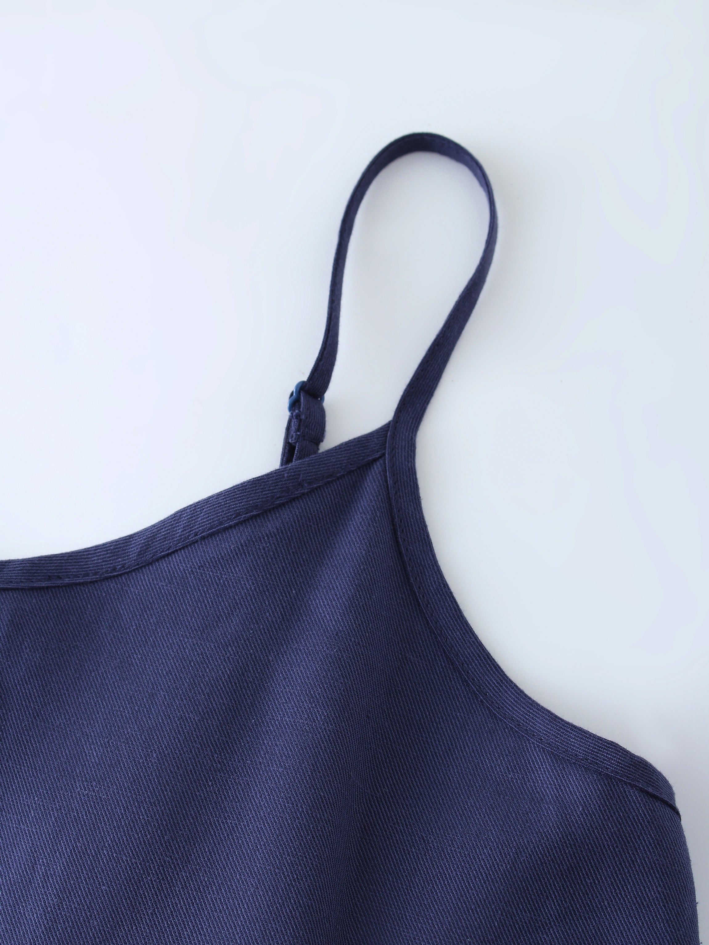 Linen Slip Dress-Navy