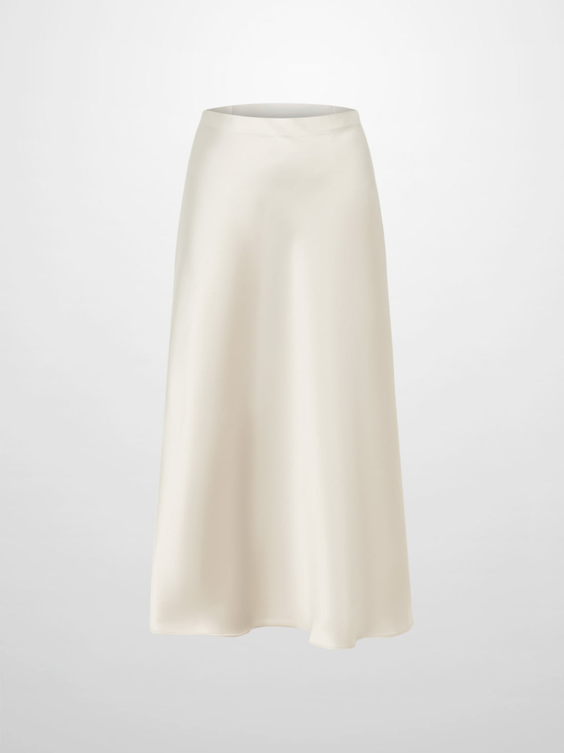 Solid Faux Satin Slip Skirt -  Cream