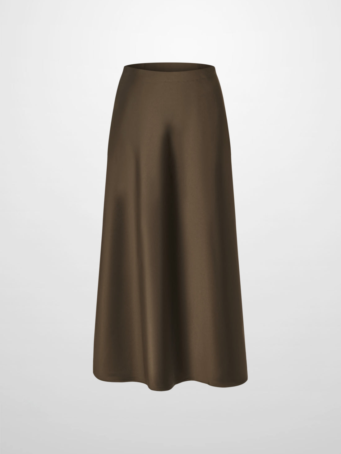 Solid Satin Slip Skirt-Simply Olive