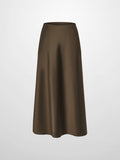 Solid Satin Slip Skirt-Simply Olive