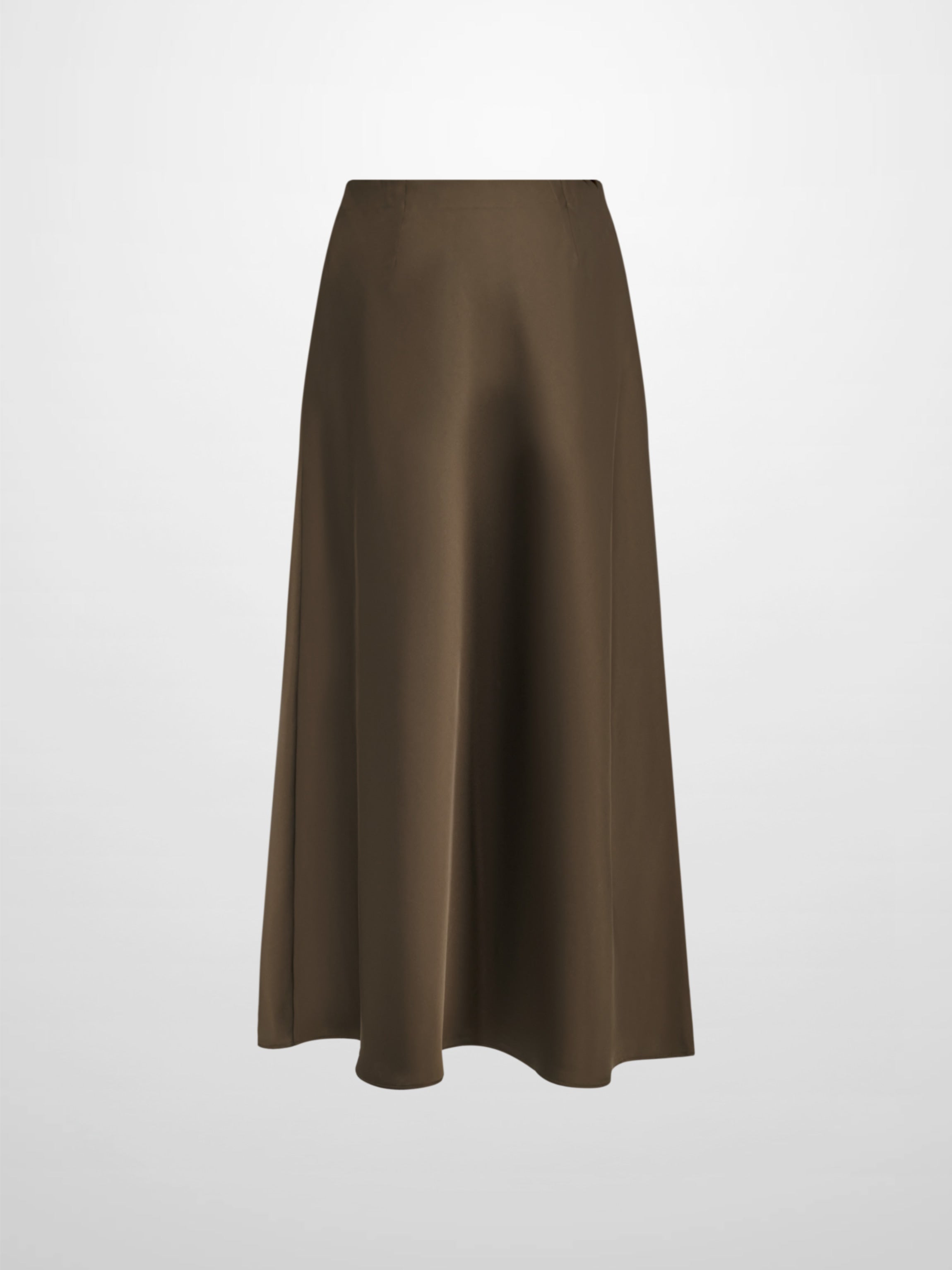 Solid Satin Slip Skirt-Simply Olive