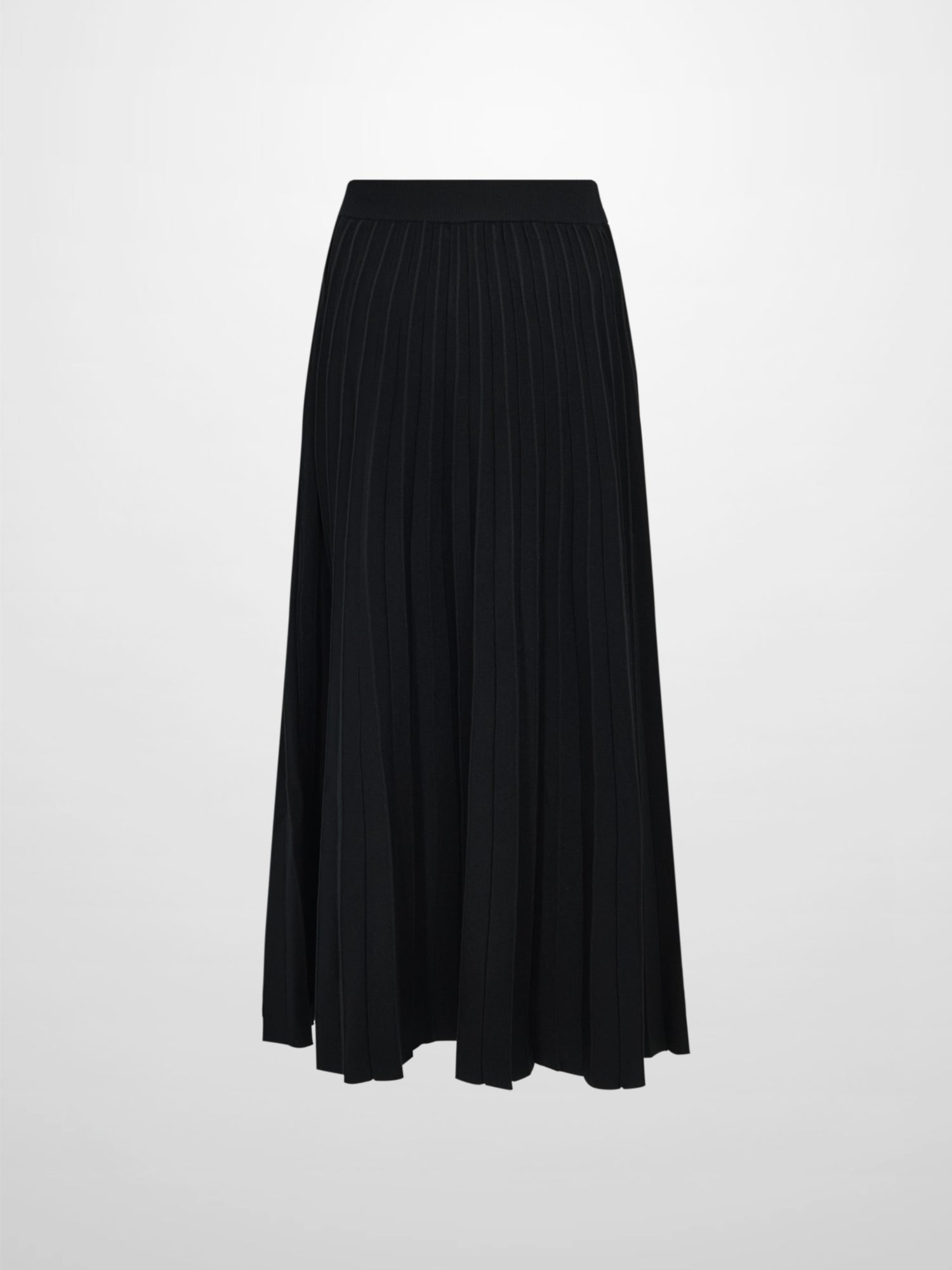 Pleated Knit Maxi Skirt - Black