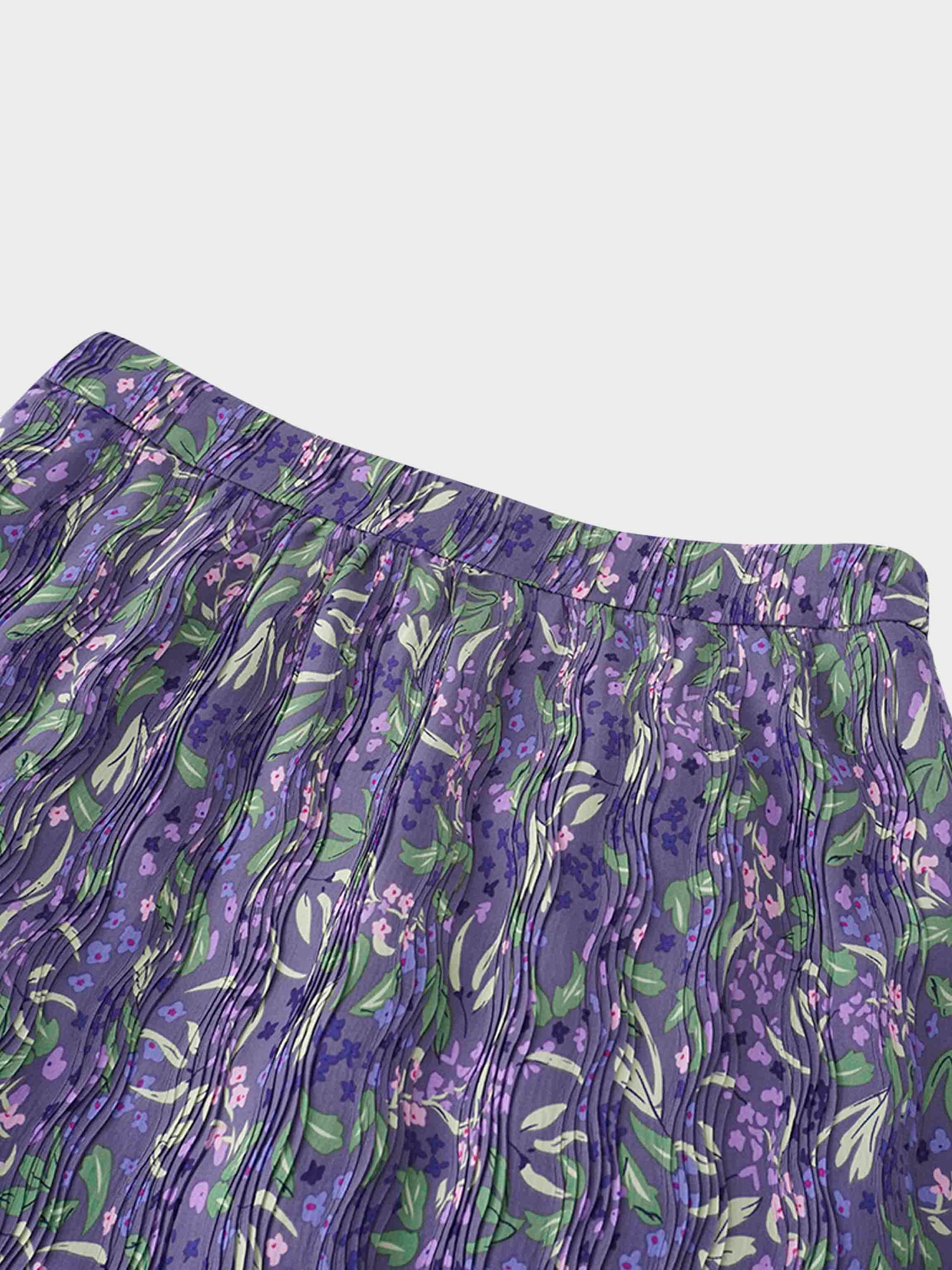 Layered Pintuck Pleated Skirt-Lavender Blossom