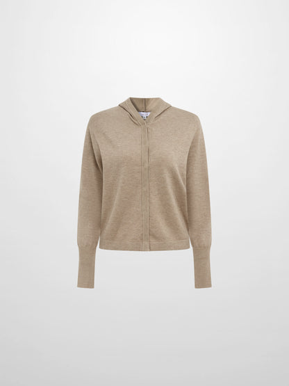 Soft Knit Hoodie Cardigan - Oatmeal