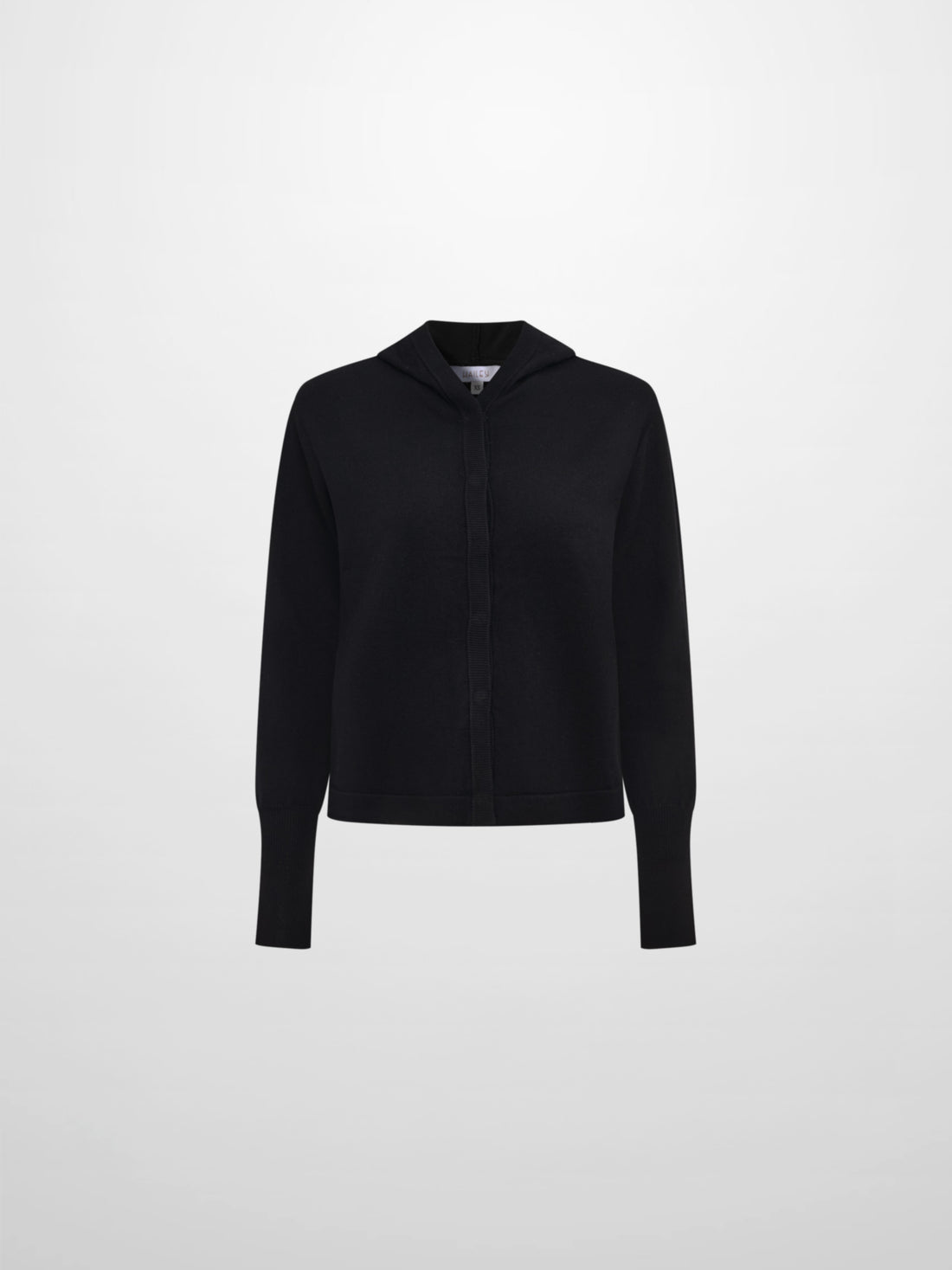 Soft Knit Hoodie Cardigan - Black