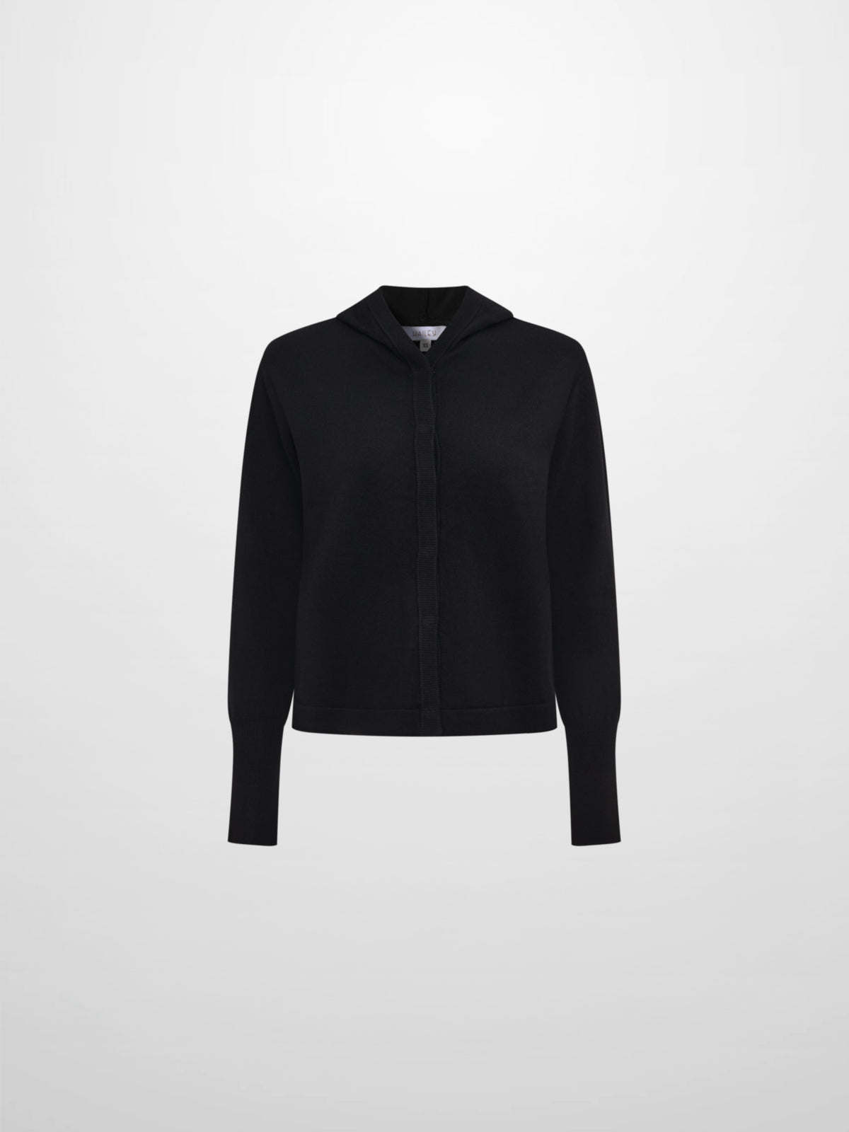Soft Knit Hoodie Cardigan - Black