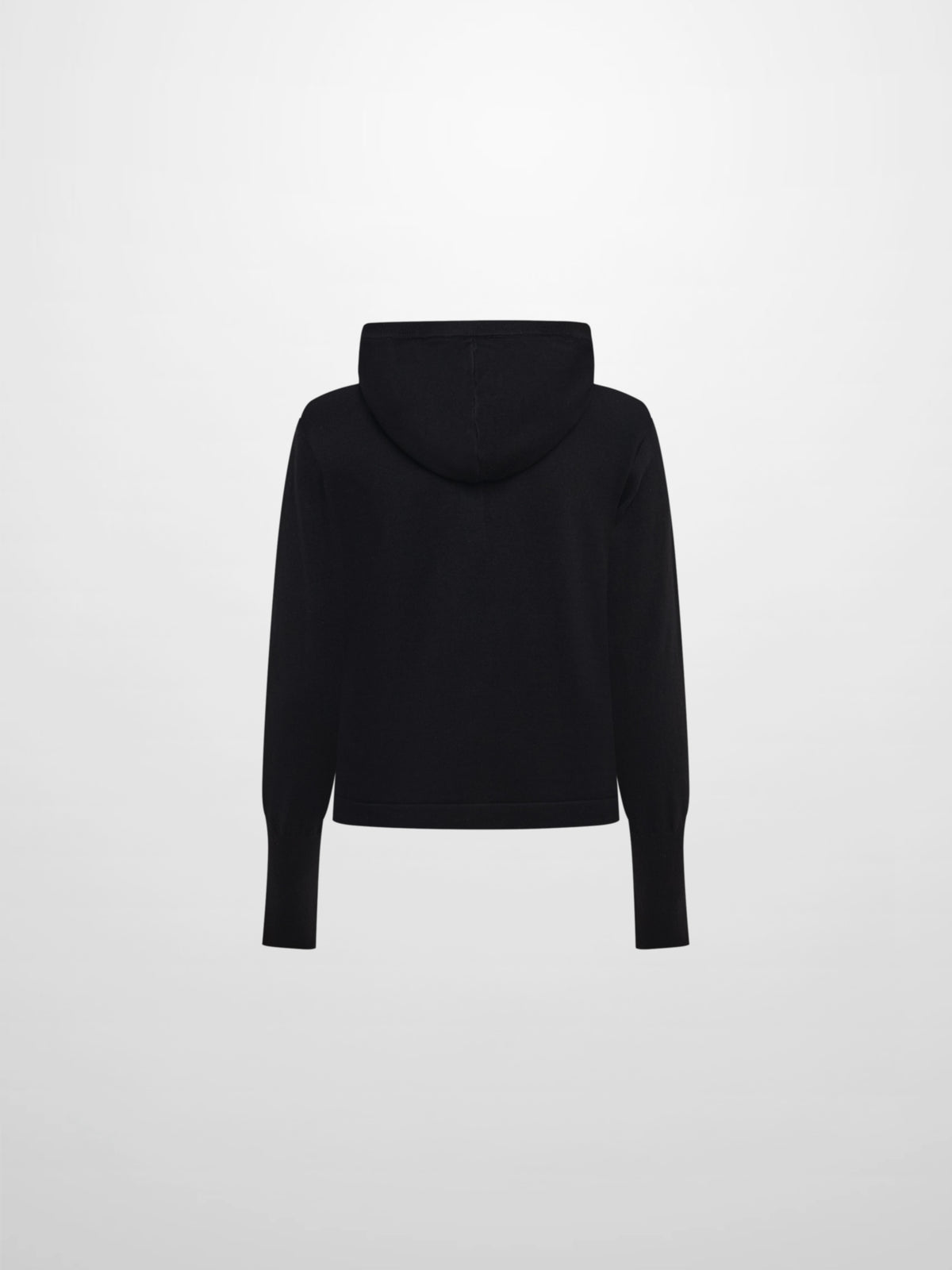 Soft Knit Hoodie Cardigan - Black