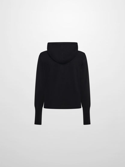 Soft Knit Hoodie Cardigan - Black