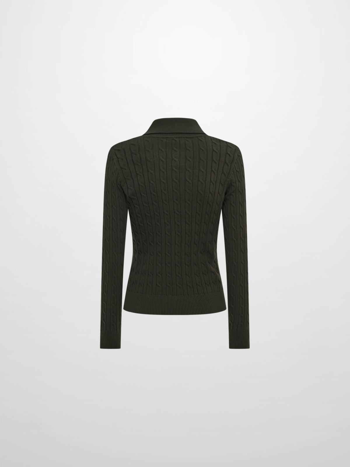 Collared Cable Sweater - Green