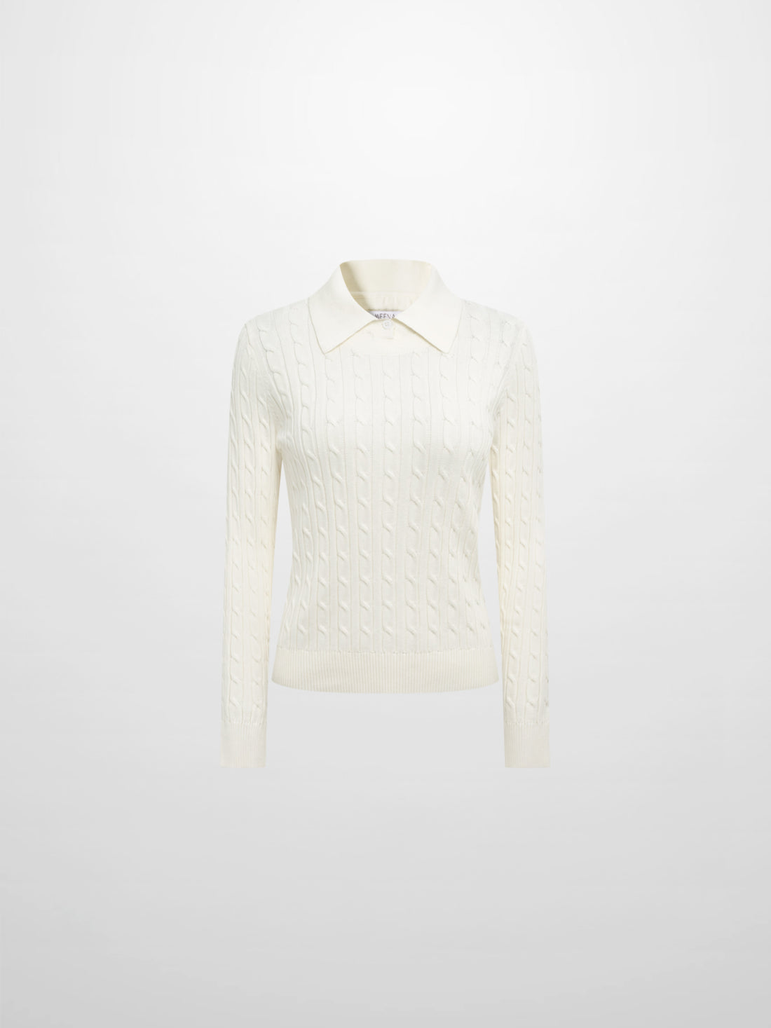 Collared Cable Sweater - Cream