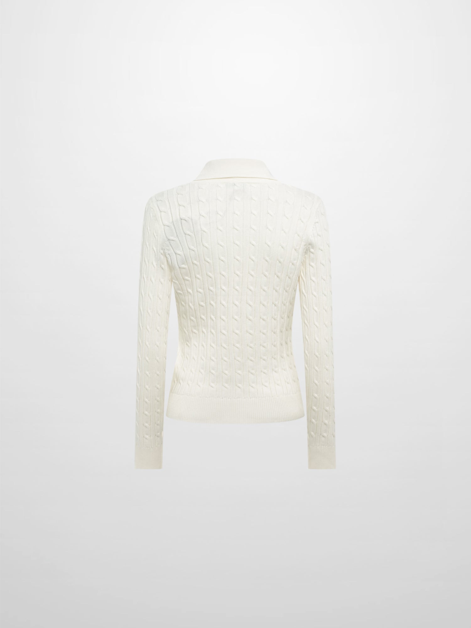 Collared Cable Sweater - Cream