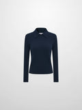 Collared Cable Sweater - Navy