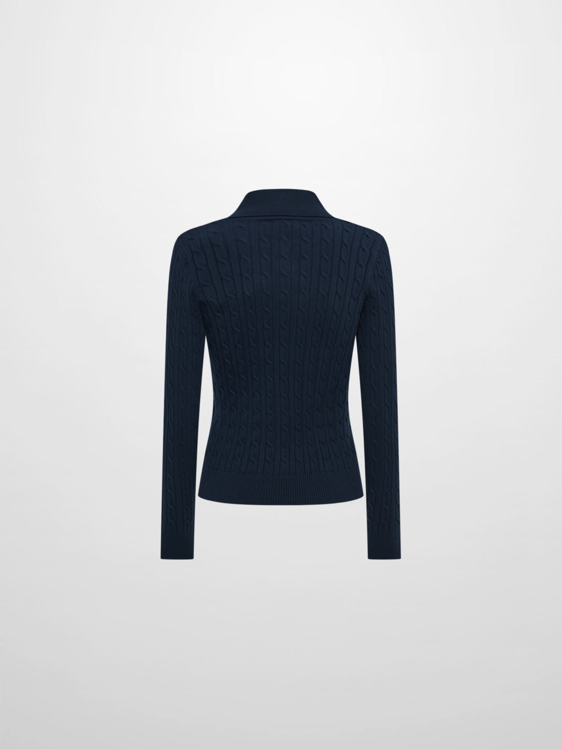 Collared Cable Sweater - Navy